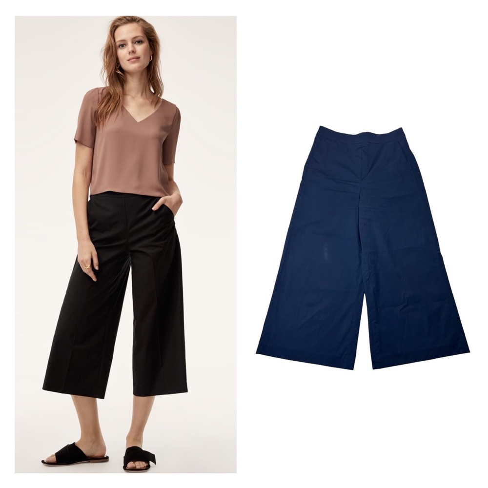 ARITZIA BABATON Manolo Wide Leg Pants in Navy Size 6